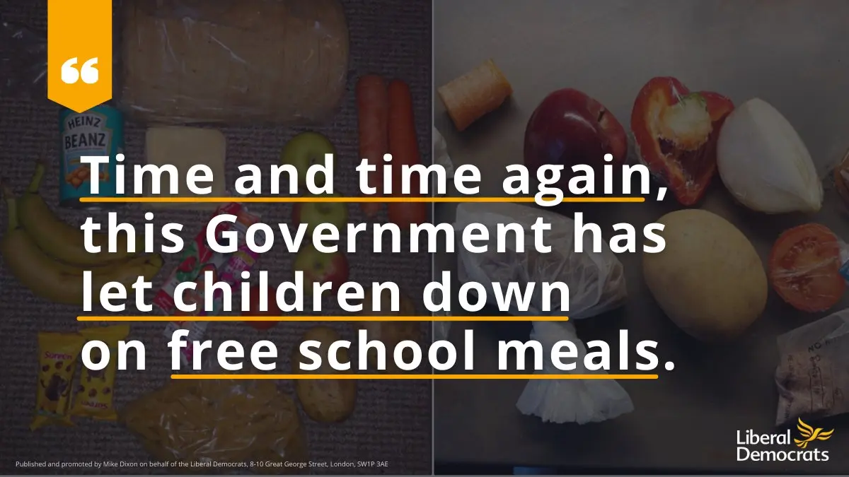 Local Lib Dems call for free school meals to be extended to all primary ...